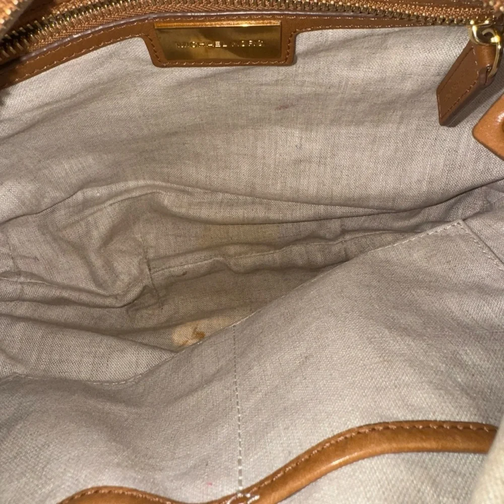 Michael Kors Leather Slouchy Hobo Soft Boho Everyday Bag luggage brown braided - Picture 9 of 11